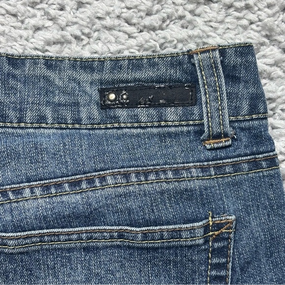 L.E.I. Jeans Womens 13 Sophia Hip Hugger Flare Dark Wash Bell Bottoms Girly BOHO - Picture 6 of 7